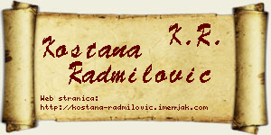 Koštana Radmilović vizit kartica